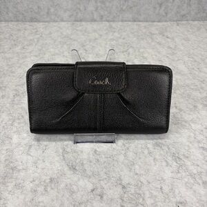 Coach Ashley Black Leather Slim Trifold Wallet -  Read Condition